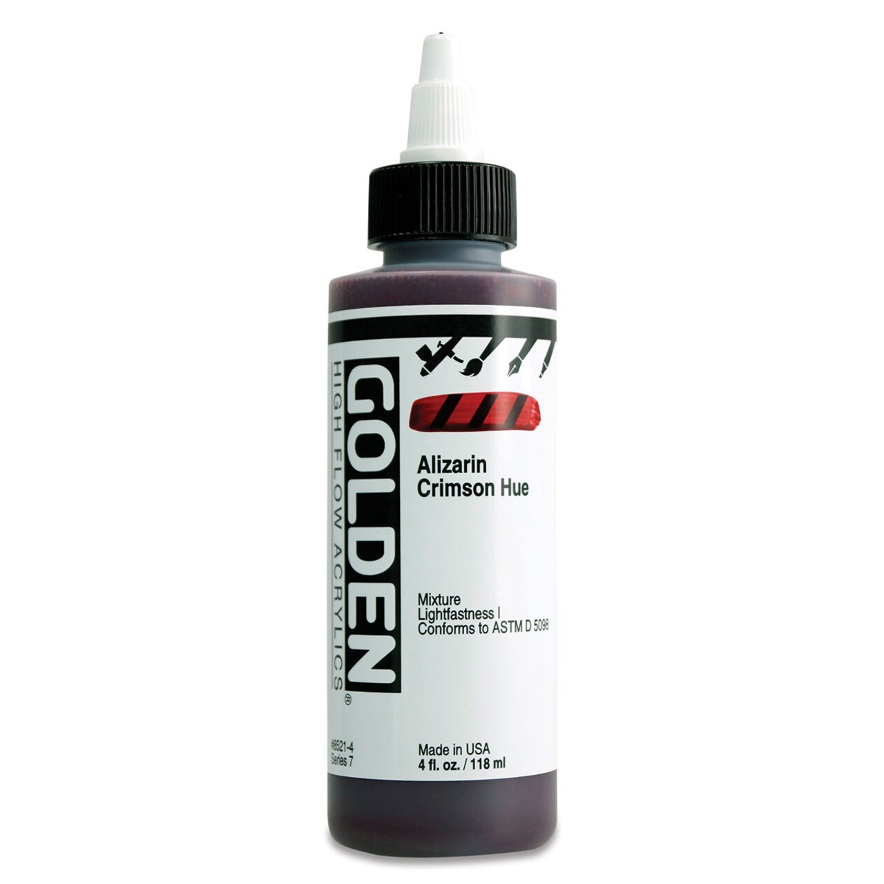 Golden High Flow Acrylics - Alizarin Crimson Hue, 4 oz bottle